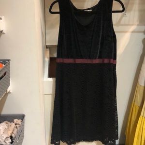 Velvet dress on top with lace on bottom